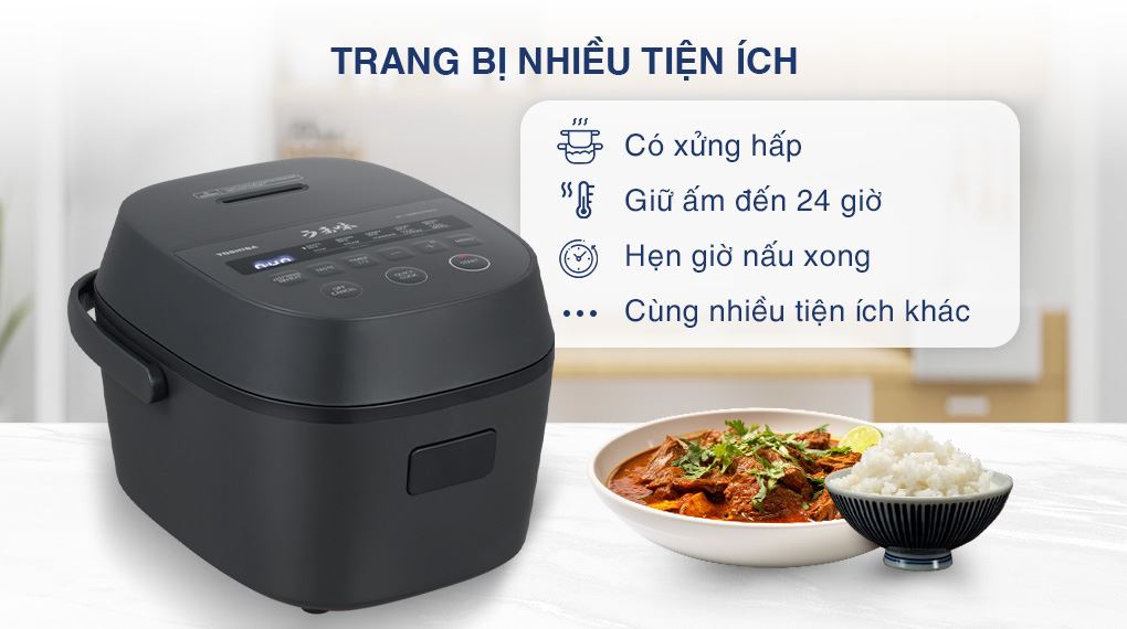 Nồi cơm điện tử Toshiba 1 lít RC-10DR5UVN(H) - Tiện ích Nồi cơm điện tử Toshiba 1 lít RC-10DR5UVN(H) - Tiện ích