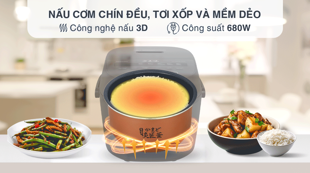 Nồi cơm điện tử Toshiba 1 lít RC-10DR5UVN(H) - Công nghệ nấu Nồi cơm điện tử Toshiba 1 lít RC-10DR5UVN(H) - Công nghệ nấu