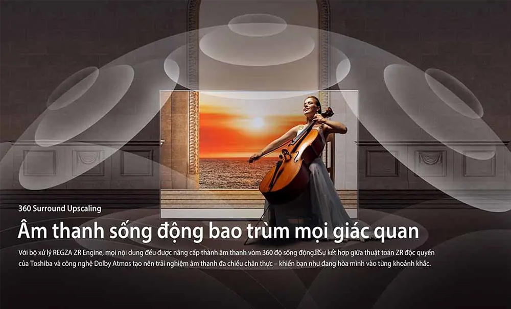 360 Surround Upscaling Tivi QLED Toshiba AI 4K 85 Inch 85M450RP