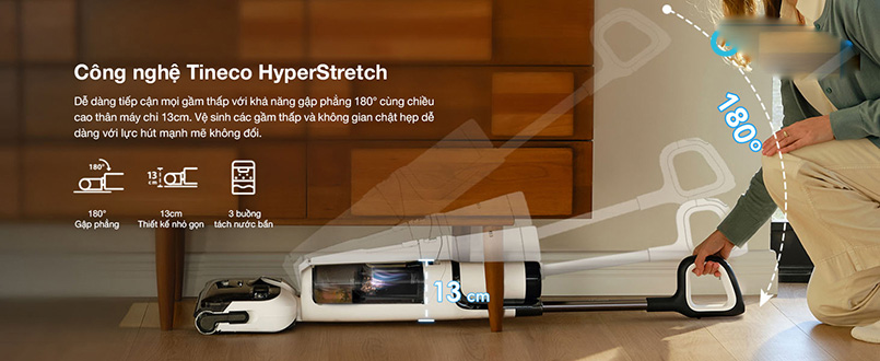 Máy hút bụi lau sàn Tineco Floor One S6 Stretch Pro (FW420700ID)