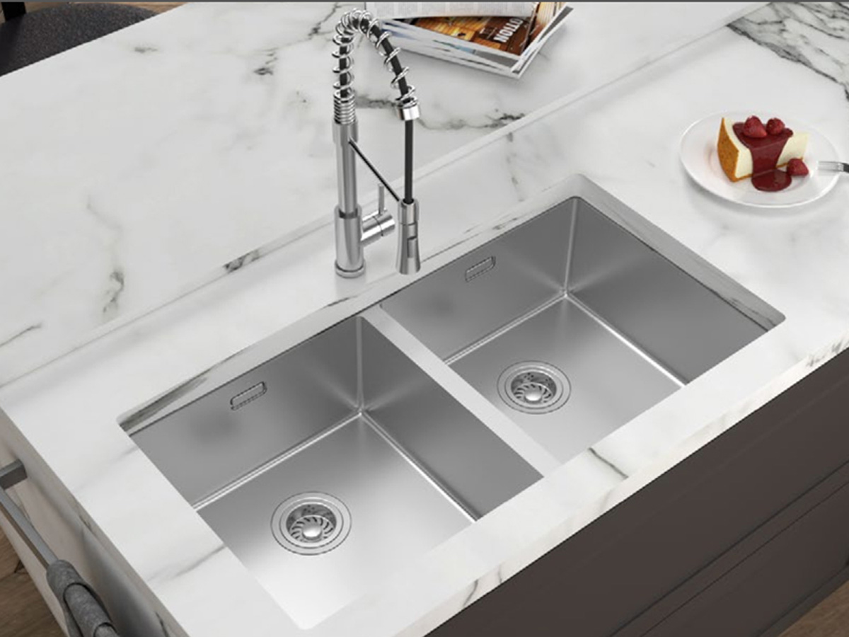 Chậu bếp Inox Hafele Satin R10 HS24-SSN2S-870 (567.24.437)