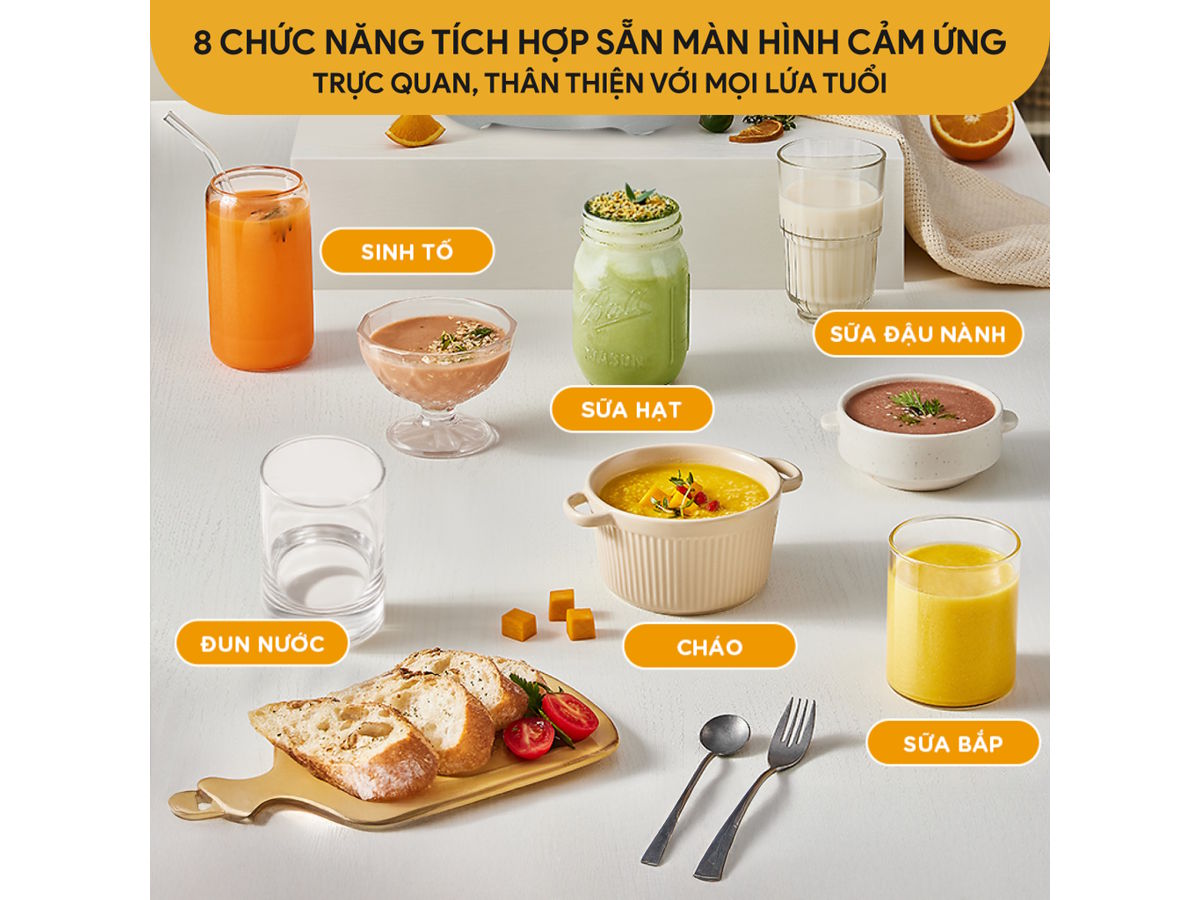Máy làm sữa hạt có 8 chức năng Máy làm sữa hạt mini