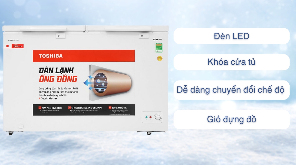 Tủ đông Toshiba Inverter 362 lít GR-RC470CM-PMV(01) - Tiện ích Tủ đông Toshiba Inverter 362 lít GR-RC470CM-PMV(01) - Tiện ích