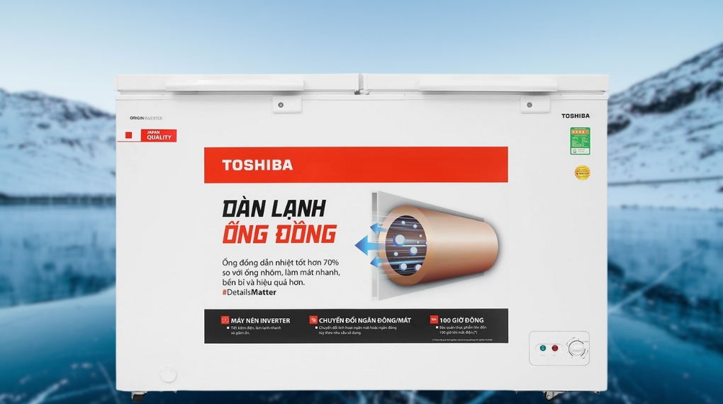 Tủ đông Toshiba Inverter 362 lít GR-RC470CM-PMV(01) - Thiết kế Tủ đông Toshiba Inverter 362 lít GR-RC470CM-PMV(01) - Thiết kế