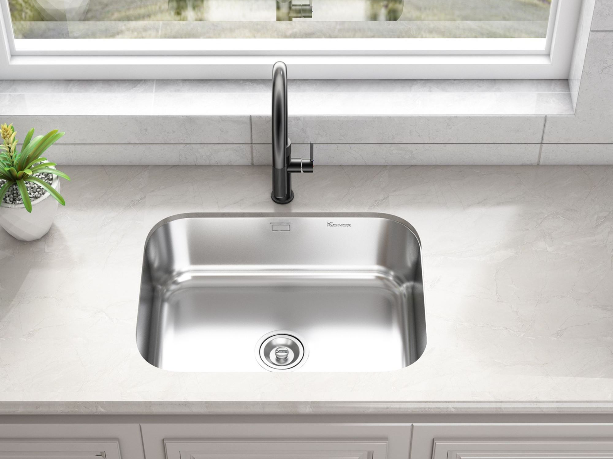 Chậu rửa bát Konox phong cách Nhật bề mặt mịn Tari 5744SM