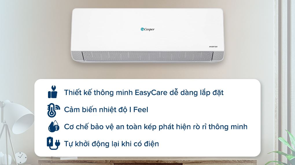 Máy lạnh 2 chiều Casper Inverter 2 HP QH-18IU36A - Tiện ích Máy lạnh 2 chiều Casper Inverter 2 HP QH-18IU36A - Tiện ích