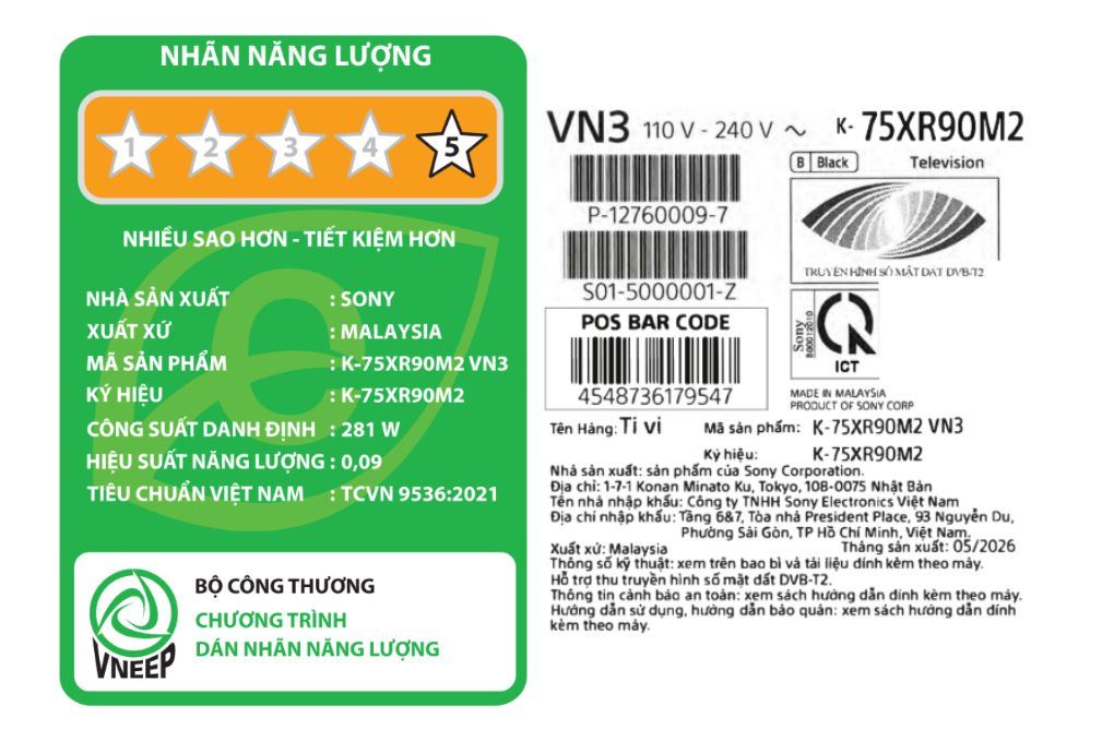 Google Tivi True RGB Sony AI 4K 75 inch K-75XR90M2 Google Tivi True RGB Sony AI 4K 75 inch K-75XR90M2
