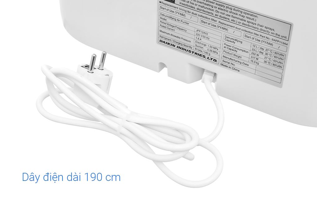 Máy hút ẩm kết hợp lọc không khí Daikin JPF12AV2 Máy hút ẩm kết hợp lọc không khí Daikin JPF12AV2