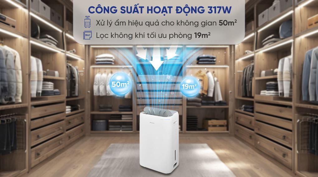 Công suất - Máy hút ẩm kết hợp lọc không khí Daikin JPF12AV2 Công suất - Máy hút ẩm kết hợp lọc không khí Daikin JPF12AV2