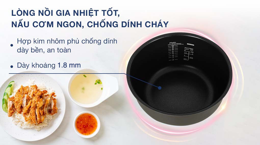 Lòng nồi - Nồi cơm điện tử Tiger 1.8 lít JAX-S18W Lòng nồi - Nồi cơm điện tử Tiger 1.8 lít JAX-S18W