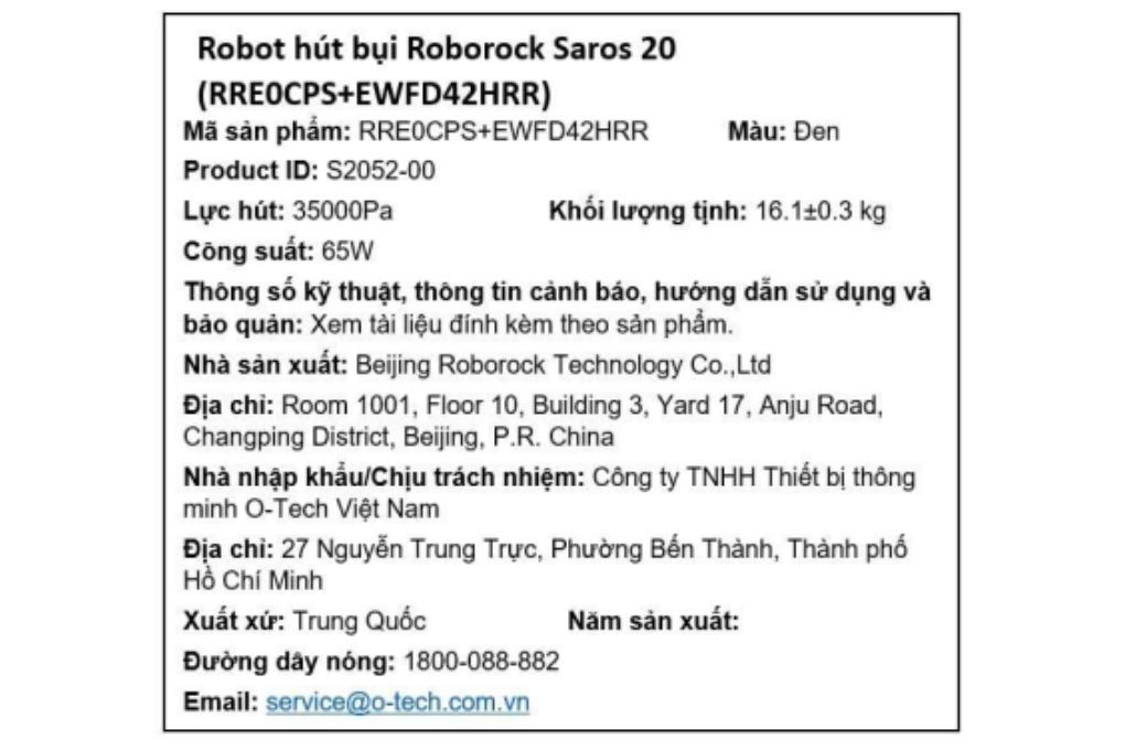 Robot hút bụi lau nhà Roborock Saros 20 Robot hút bụi lau nhà Roborock Saros 20