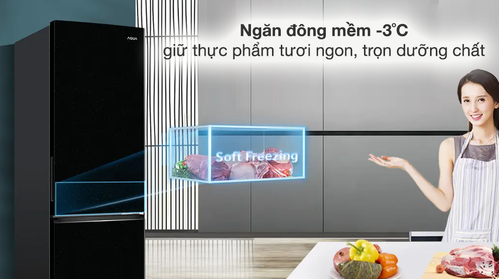 Tủ lạnh Aqua Inverter 260 lít AQR-B310MA(FB) - Công nghệ bảo quản thực phẩm Tủ lạnh Aqua Inverter 260 lít AQR-B310MA(FB) - Công nghệ bảo quản thực phẩm