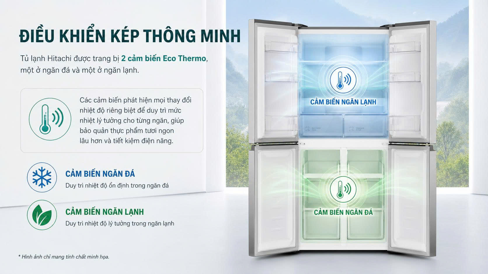 Tủ lạnh Hitachi Inverter 422 lít HR4N7462DSGBVN - Hình 5 Tủ lạnh Hitachi Inverter 422 lít HR4N7462DSGBVN - Hình 5
