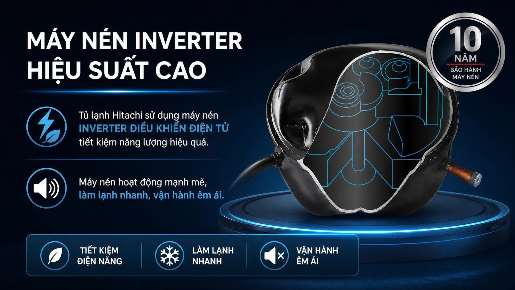 Tủ lạnh Hitachi Inverter 422 lít HR4N7462DSGBVN - Hình 6 Tủ lạnh Hitachi Inverter 422 lít HR4N7462DSGBVN - Hình 6