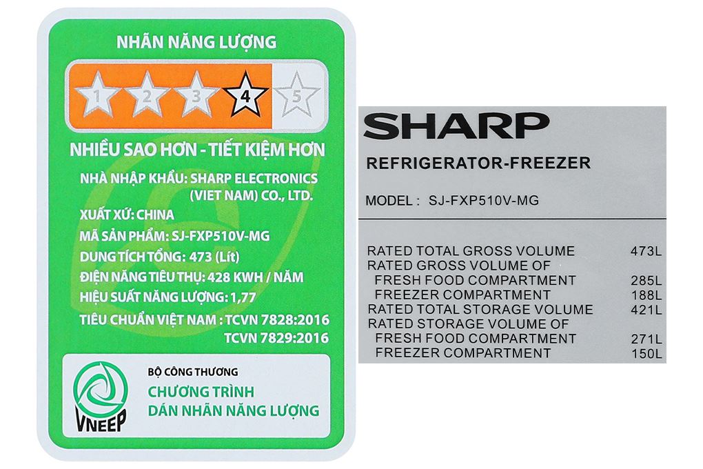 Tủ lạnh Sharp Inverter Multi Door 421 lít SJ-FXP510V-MG Tủ lạnh Sharp Inverter Multi Door 421 lít SJ-FXP510V-MG