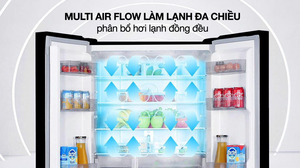 Tủ lạnh Sharp Inverter Multi Door 421 lít SJ-FXP510VG-BK -Công nghệ luồng khí lạnh đa chiều Multi Air Flow Tủ lạnh Sharp Inverter Multi Door 421 lít SJ-FXP510VG-BK -Công nghệ luồng khí lạnh đa chiều Multi Air Flow