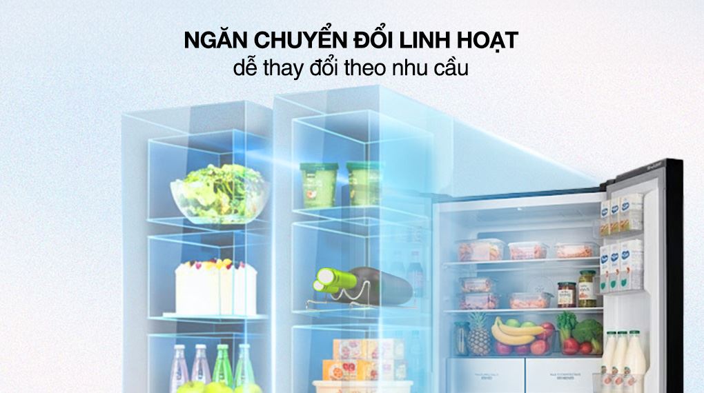 Tủ lạnh Sharp Inverter Multi Door 421 lít SJ-FXP510VG-BK - Ngăn chuyển đổi linh hoạt Tủ lạnh Sharp Inverter Multi Door 421 lít SJ-FXP510VG-BK - Ngăn chuyển đổi linh hoạt