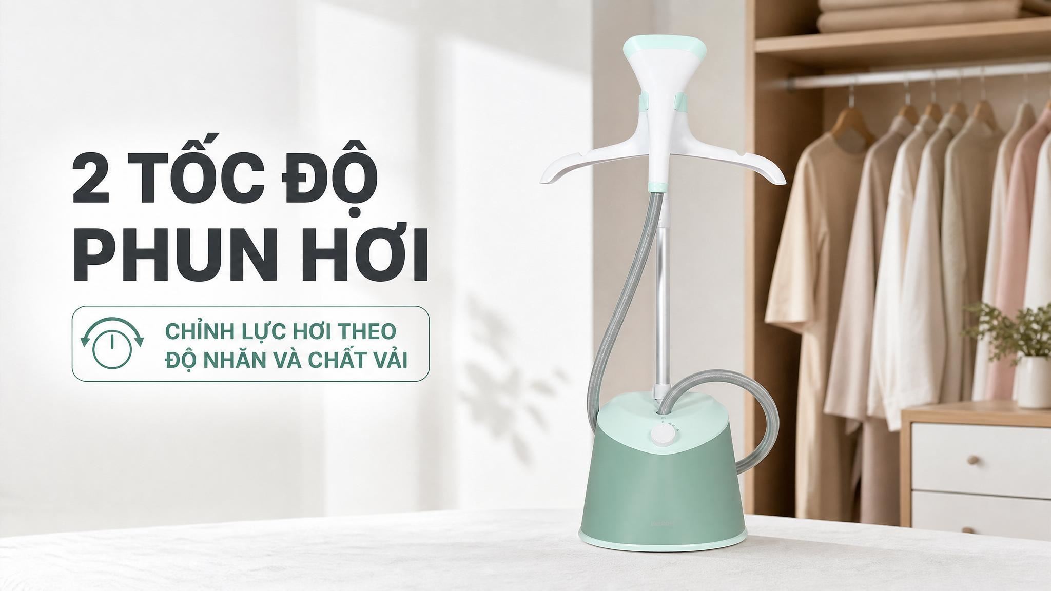 Bàn ủi hơi nước đứng Philips STE1011/70 1600W - 2 tốc độ phun hơi Bàn ủi hơi nước đứng Philips STE1011/70 1600W - 2 tốc độ phun hơi