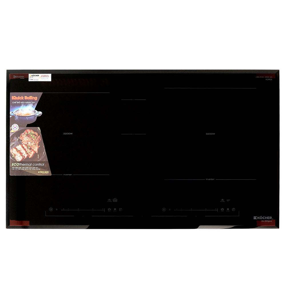 Bếp từ đôi âm Kocher DI-333 Pro 5000W - Thiết kế Bếp từ đôi âm Kocher DI-333 Pro 5000W - Thiết kế