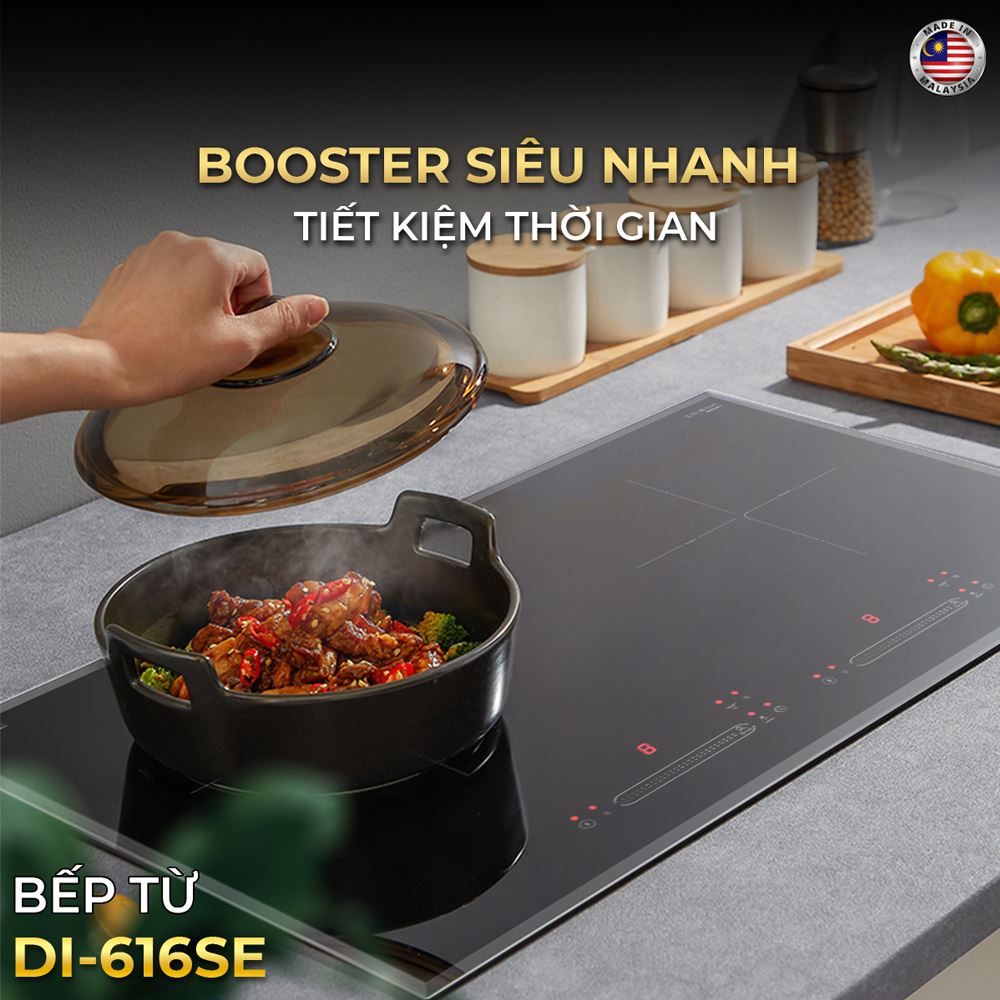Bếp từ đôi âm Kocher DI-616SE 4000W - Chức năng Booster Bếp từ đôi âm Kocher DI-616SE 4000W - Chức năng Booster
