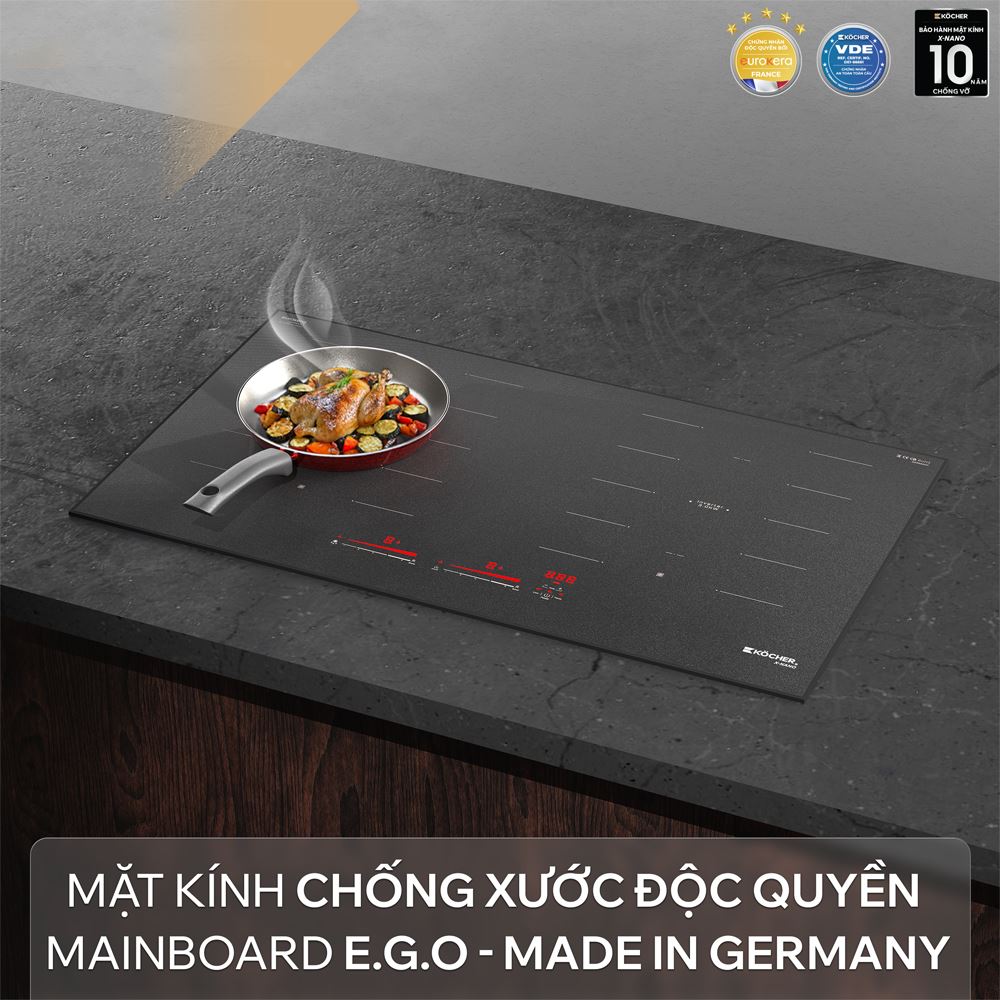 Bếp từ đôi âm Kocher X Nano 8 4000W - Thiết kế Bếp từ đôi âm Kocher X Nano 8 4000W - Thiết kế