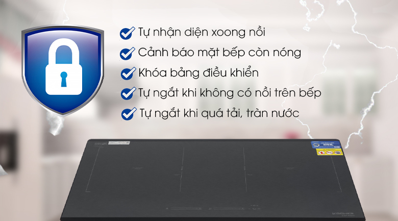 Dùng an toàn - Bếp từ đôi Kocher DIB4-888MI Dùng an toàn - Bếp từ đôi Kocher DIB4-888MI