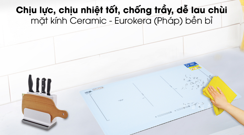 Dễ lau chùi - Bếp từ đôi Kocher DIB4-888W Dễ lau chùi - Bếp từ đôi Kocher DIB4-888W