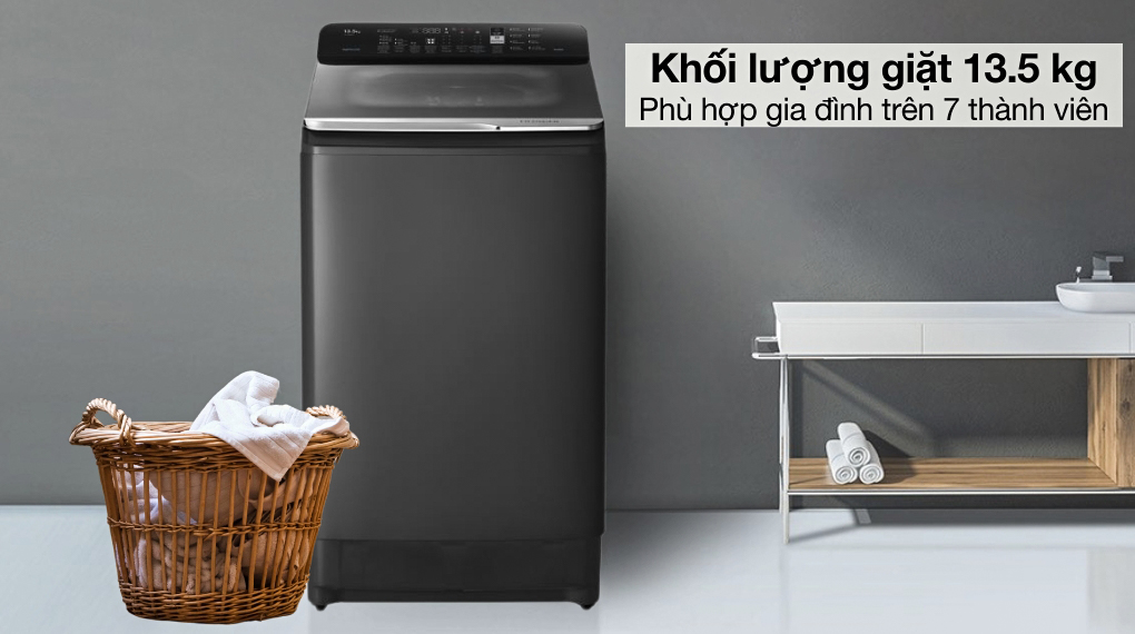 Khối lượng giặt - Máy giặt Hitachi Inverter 13.5 kg LTL H3MVJWT GG Khối lượng giặt - Máy giặt Hitachi Inverter 13.5 kg LTL H3MVJWT GG