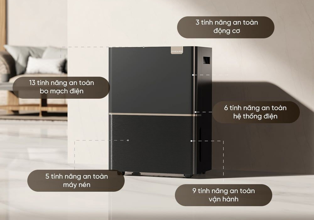 Máy Hút Ẩm Dreame DB40 mang đến sự an tâm khi sử dụng