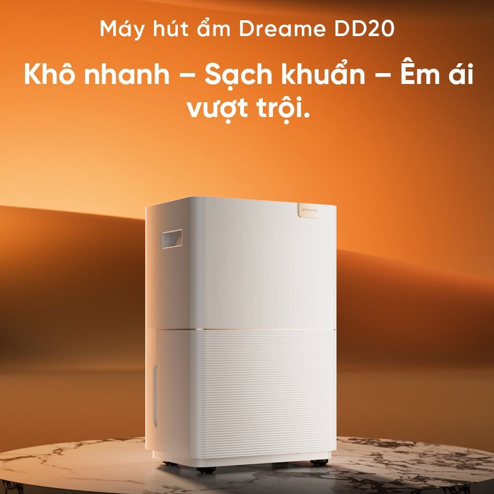 Máy Hút Ẩm Dreame DD20 có hệ thống bánh xe xoay 360 độ