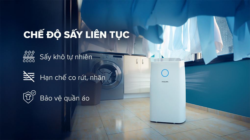 Sấy liên tục - Máy hút ẩm Philips DE3306/11 Sấy liên tục - Máy hút ẩm Philips DE3306/11