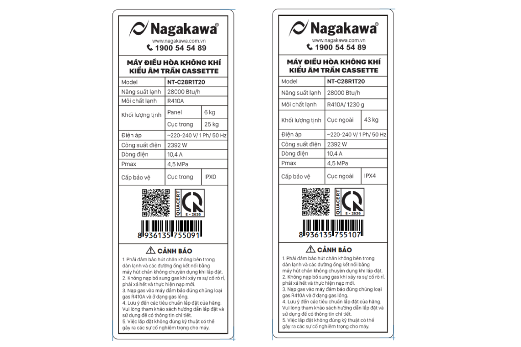 Máy lạnh âm trần Nagakawa 3 HP NT-C28R1T20 Máy lạnh âm trần Nagakawa 3 HP NT-C28R1T20