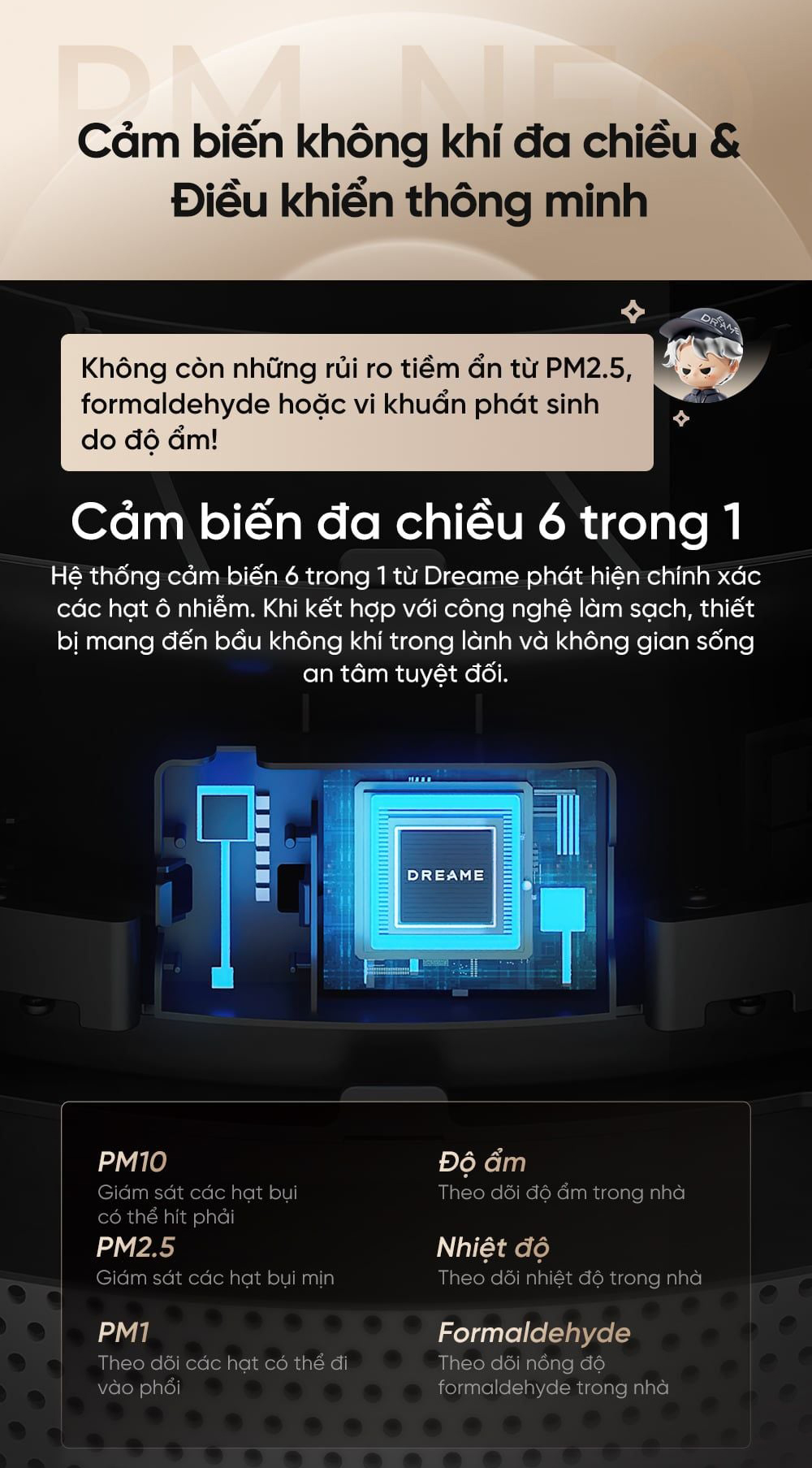 Máy lọc không khí Dreame PM Neo cho phòng 100m², CADR 300m³/giờ - Chính hãng Quốc Tế 12 May loc khong khi Dreame PM Neo bigmivn 10