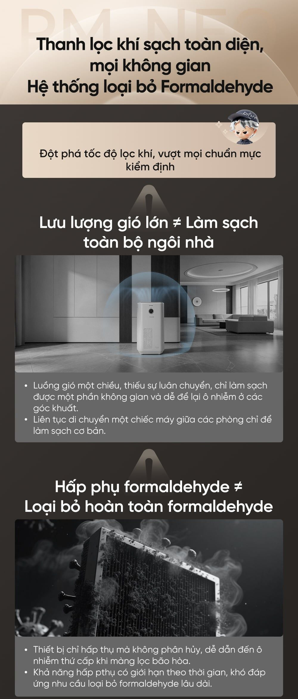 Máy lọc không khí Dreame PM Neo cho phòng 100m², CADR 300m³/giờ - Chính hãng Quốc Tế 18 May loc khong khi Dreame PM Neo bigmivn 2