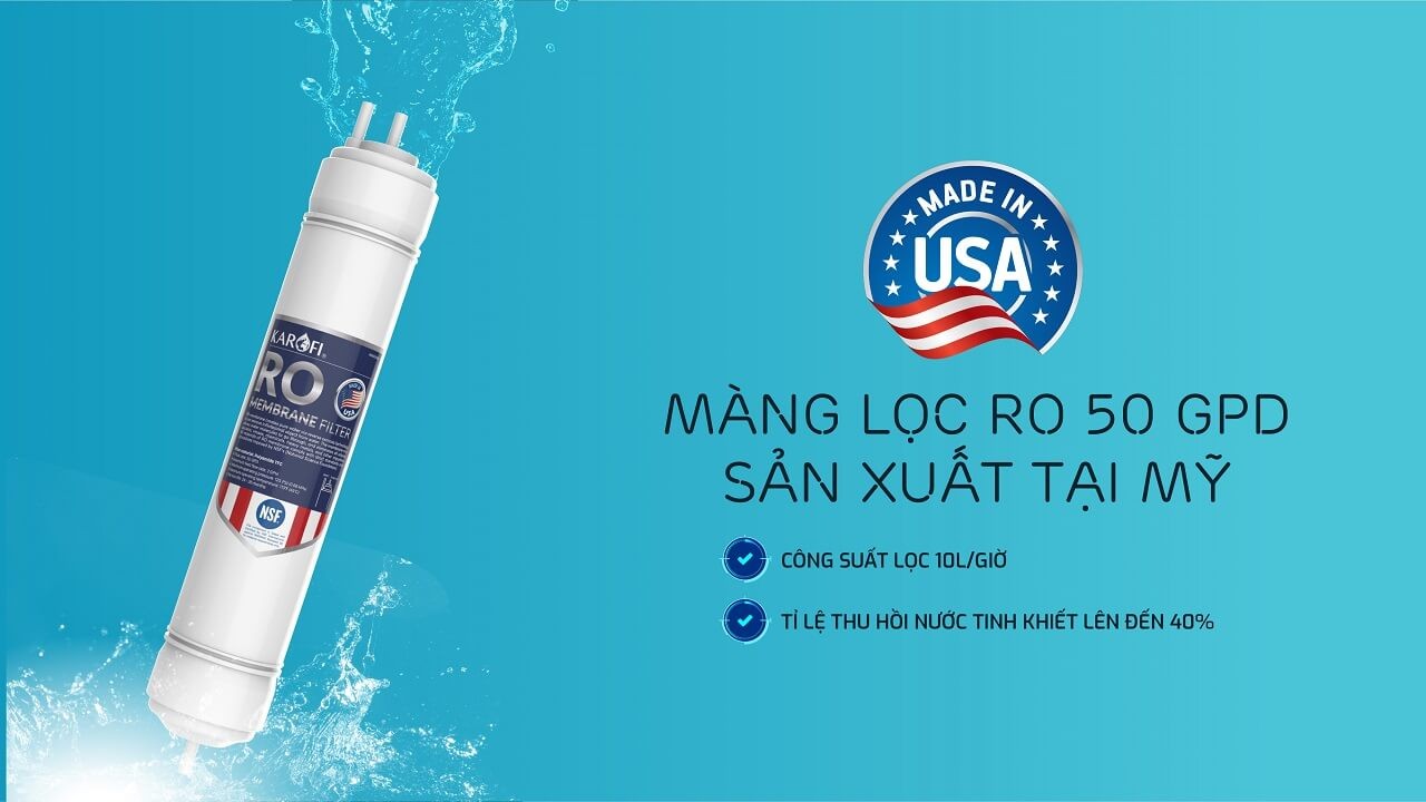 Karofi ERO100V dùng màng RO của Mỹ