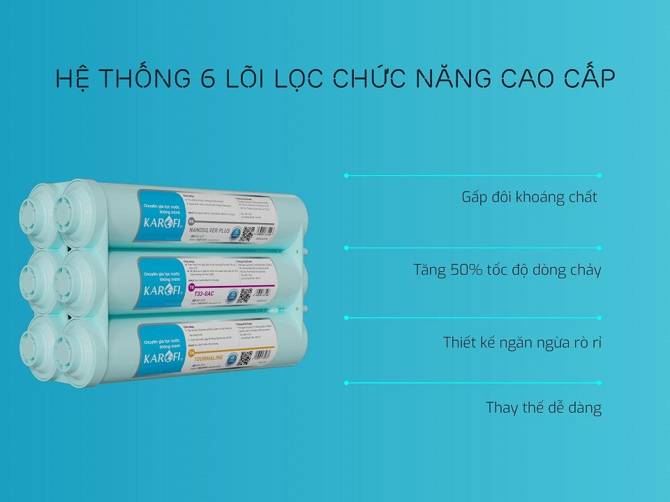 Karofi ERO100V có 6 lõi chức năng
