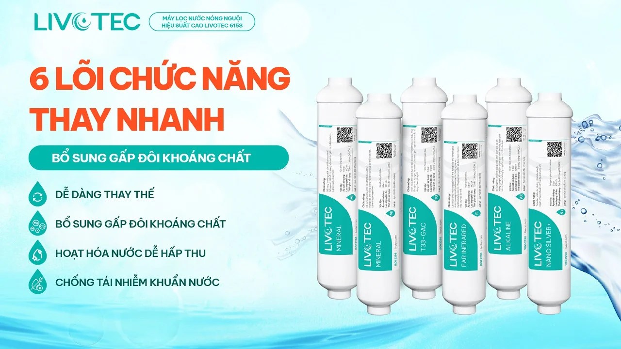Livotec 615S sở hữu 6 lõi chức năng tăng gấp đôi vi khoáng
