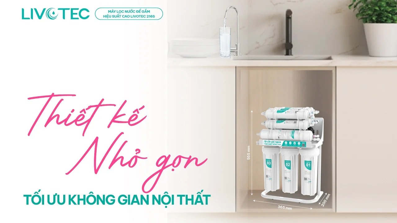 Máy lọc nước RO Livotec 216S có thiết kế nhỏ gọn