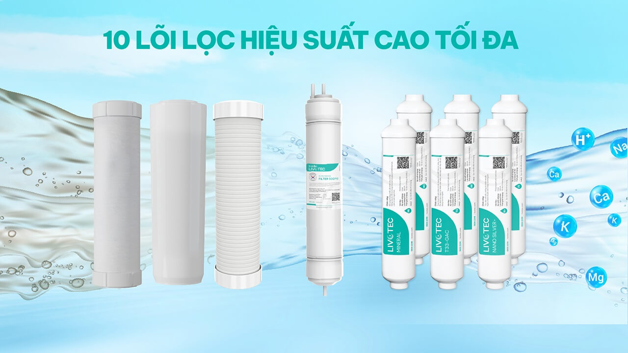 Hệ thống 10 lõi lọc công nghệ cao