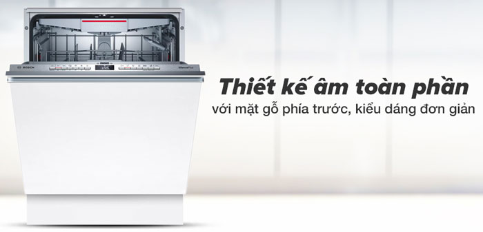 máy rửa bát âm toàn phần Bosch SMV4ECX14E Series 4 có thiết kế âm toàn phần hiện đại
