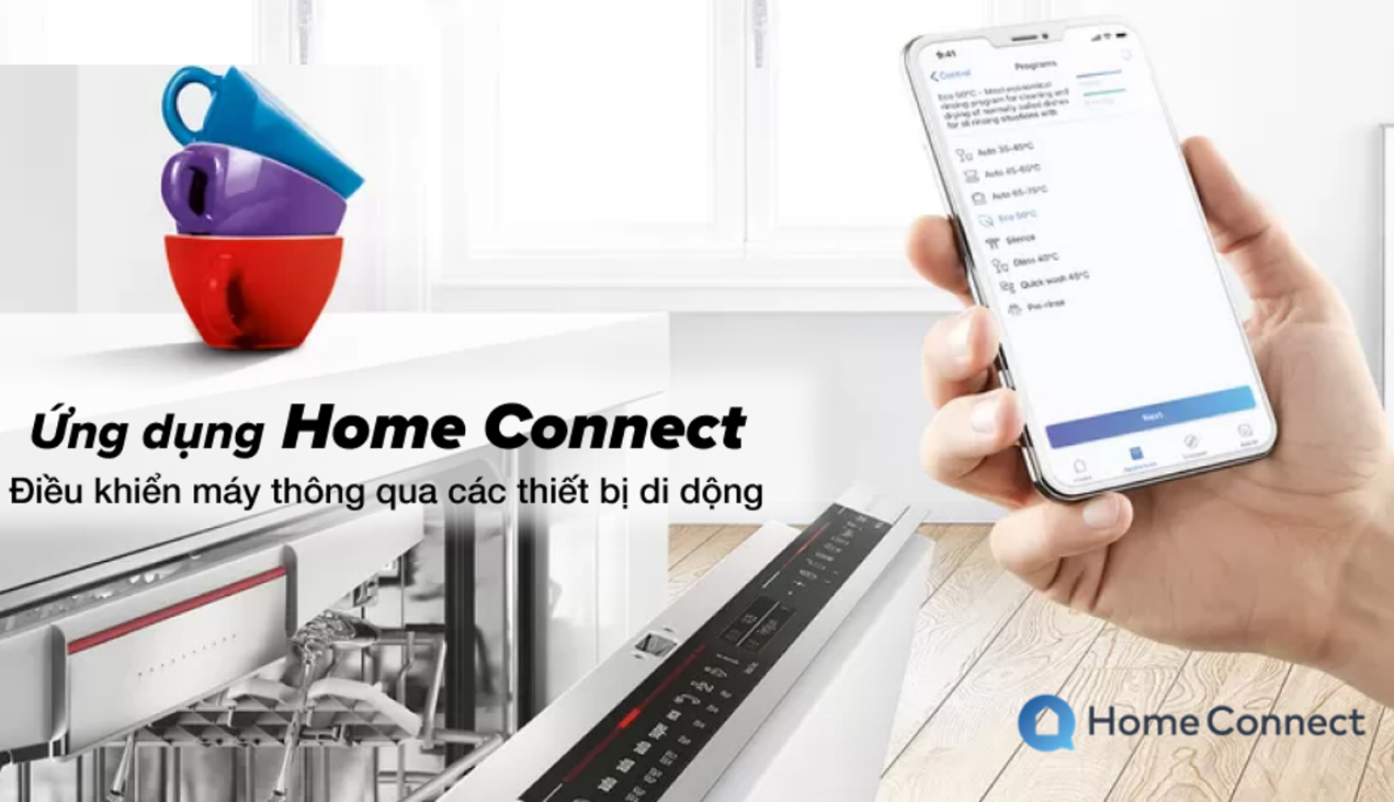máy rửa bát Bosch SMV4ECX14E có thể điều khiển bằng điện thoại