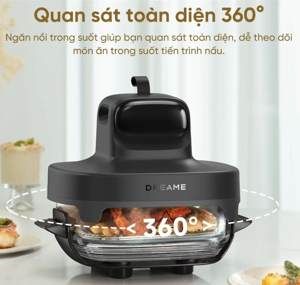 Dreame Tasti PT60 được thiết kế với ngăn nồi trong suốt