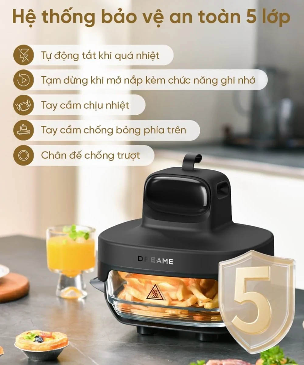 Hệ thống bảo vệ an toàn 5 lớp mang đến sự yên tâm khi sử dụng