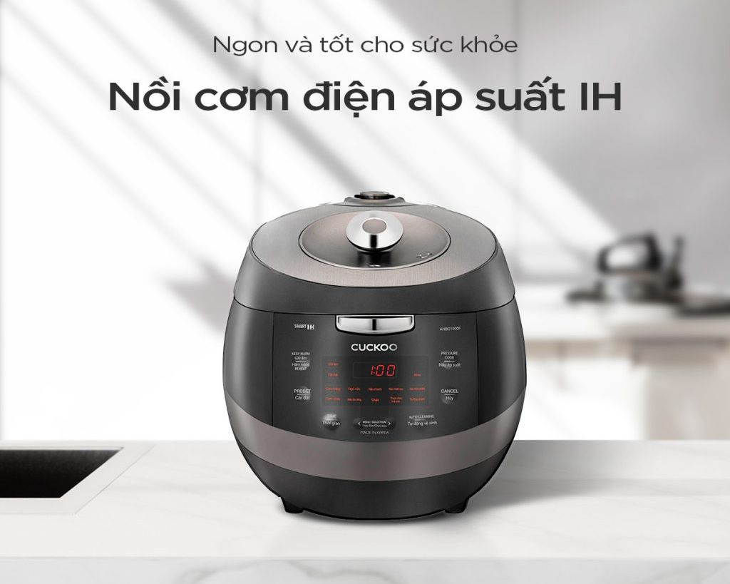 Nồi cơm điện tử áp suất cao tần Cuckoo CRP-AHBC1000F/GRGRCRCKV - 1.8 lít