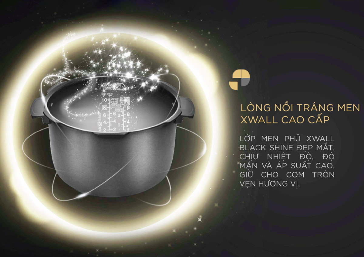 Lòng nồi phủ men cao cấp Xwall Black của Cuckoo