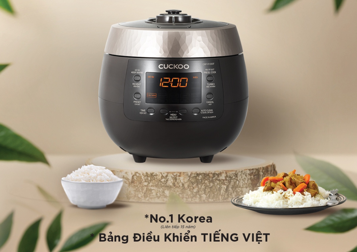 Nồi cơm điện tử áp suất Cuckoo CRP-R1000F/BKGBCRVNCV - Hàn Quốc