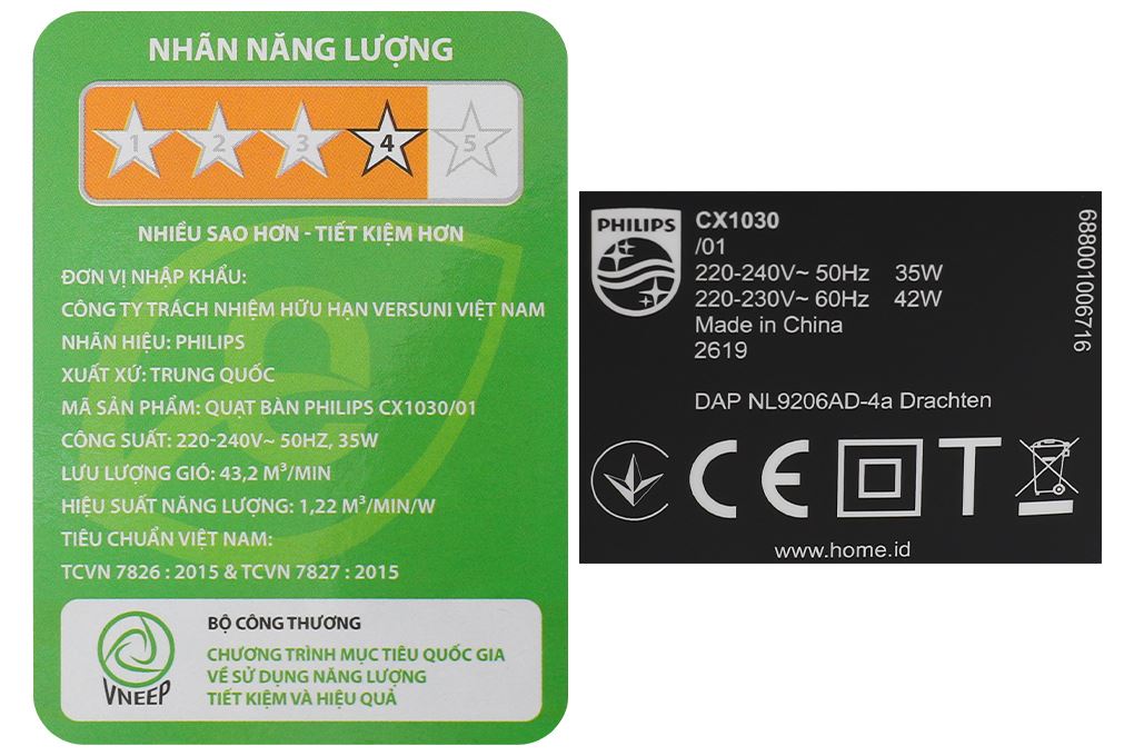 Quạt bàn Philips 5 cánh CX1030/01 35W Quạt bàn Philips 5 cánh CX1030/01 35W