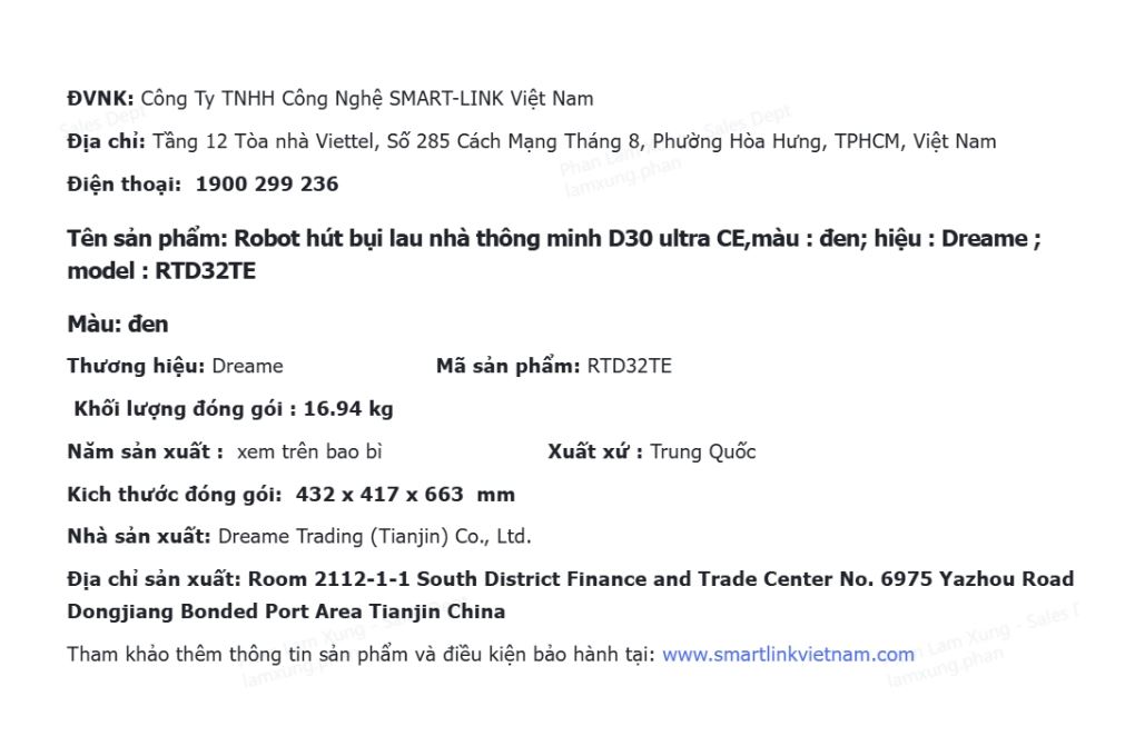 Robot hút bụi lau nhà Dreame D30 Ultra CE Robot hút bụi lau nhà Dreame D30 Ultra CE