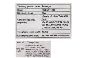 Tủ rượu vang Kocher 126 chai KWEU-11126B