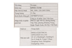Tủ rượu vang Kocher 31 chai KWEU-1131B